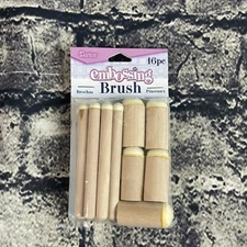 Darice Embossing Essentials Stencil Foam Brush 16 pc Wood Foam Brush