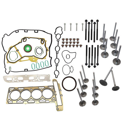 Head Gasket Bolts&Intake Exhaust Valves For 2010-2013 Chevrolet Buick GMC 2.4L