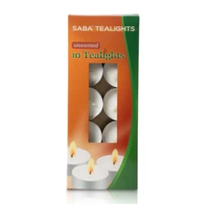 SABA Unscented Tealight Candles- 10, 18, & 50 Pack
