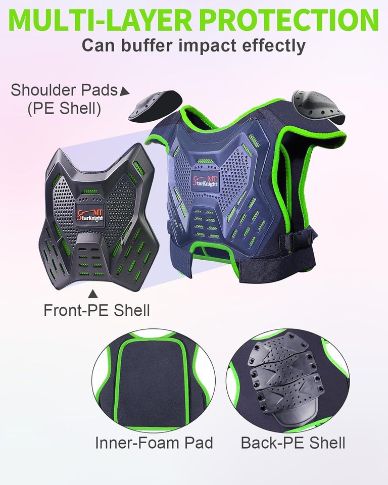 Dirt Bikes Kids Motocross Armor Set Chest Protector Vest Knee