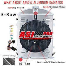 Aluminum 3 Row Radiator+Shroud Fan Fit 1930-31 Ford AA Heavy Model Duty 3.3L L4