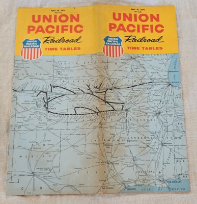 1970 Uion Pacific Railroad Station Fahrpläne Systemkarte Fahrpreise Verbindungen Zug