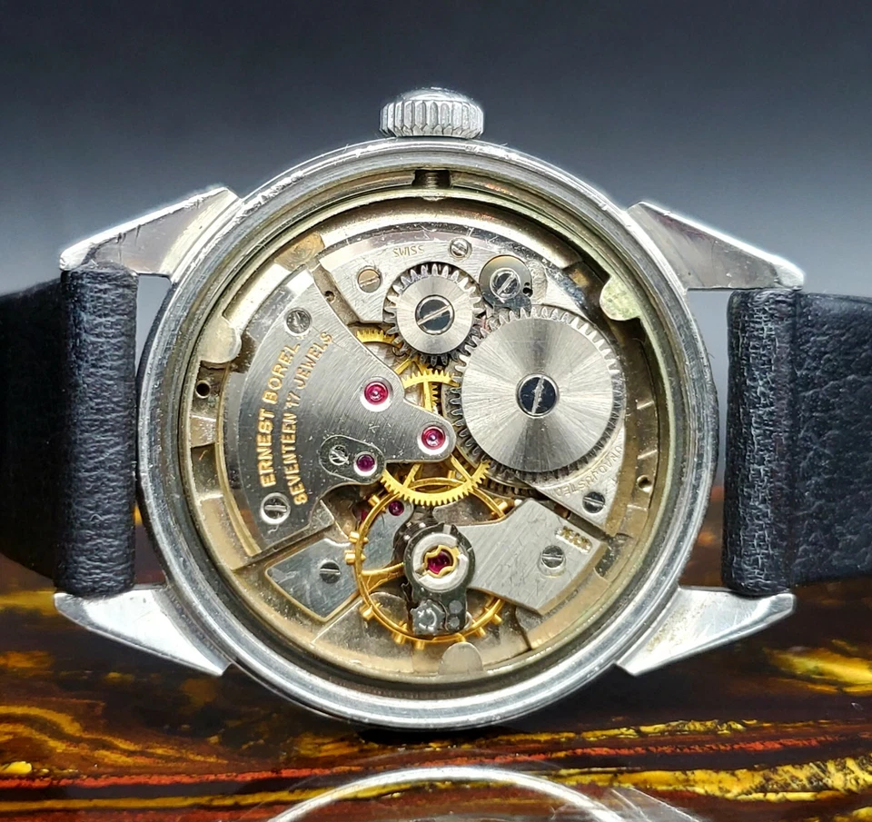 Vintage Ernest Borel 1950's 17J Manual Wind Awesome Dial Men's Watch - Serviced - Image 4 of 4