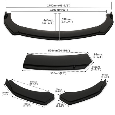 For Jaguar XE XJ XF XJR Front Bumper Lip Part Accessories Splitter