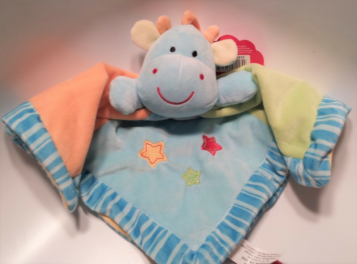 Cute Buddies Cow Calf Blue Security Blanket by Linzy Toys Soft 14