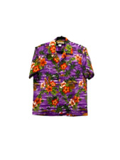 KOKO HEAD HAWAII Hawaiian Shirt Unisex Purple Hibiscus NWOT Generous Adult XS