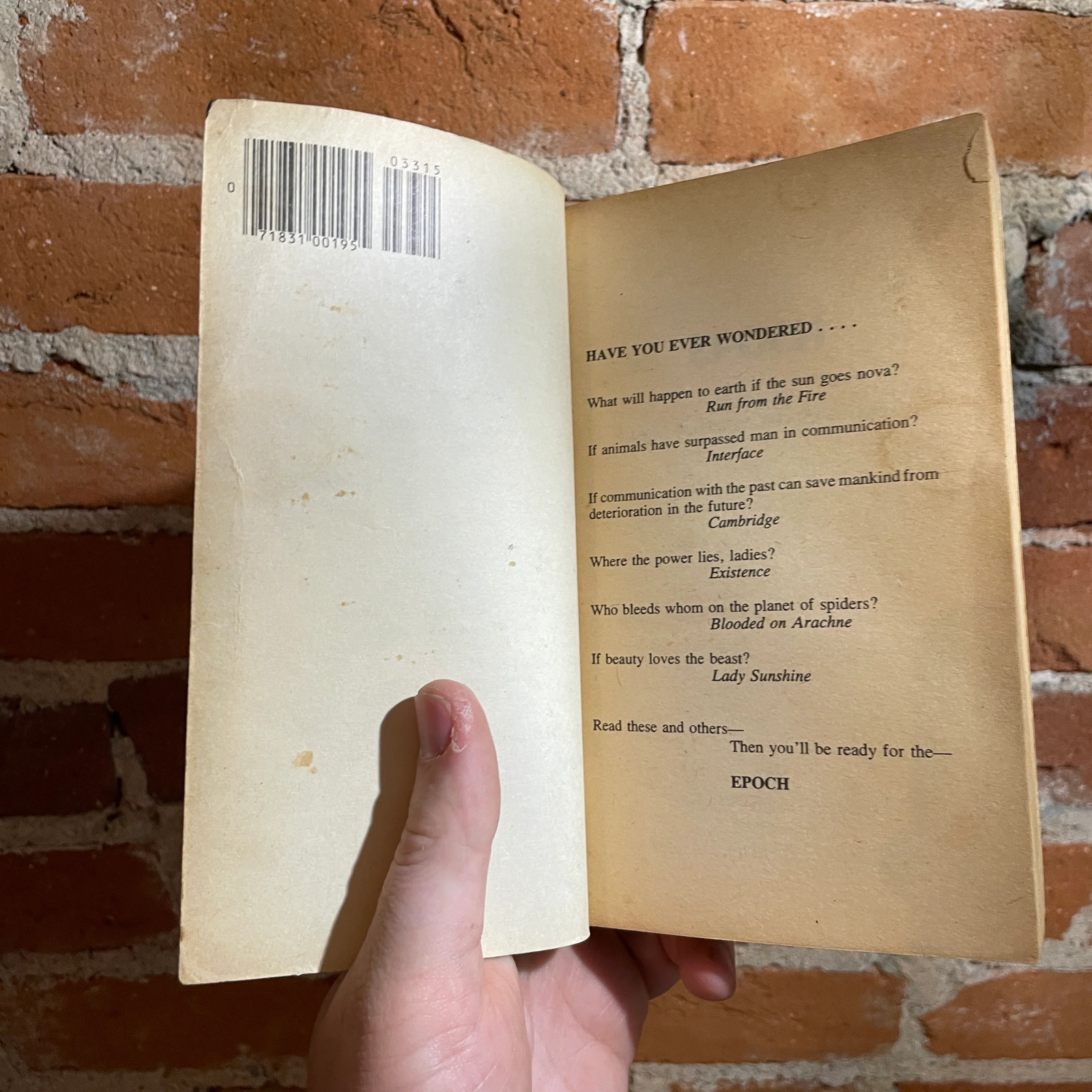 Epoch - Edited by Robert Elwood & Robert Silverberg - 1977 Berkley Paperback