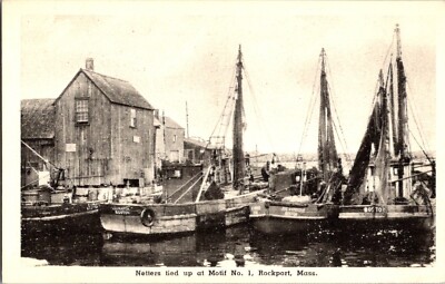 KAPPYS ANTIQUE POST CARDS NETTERS TIED UP ROCKPORT MASS (427)
