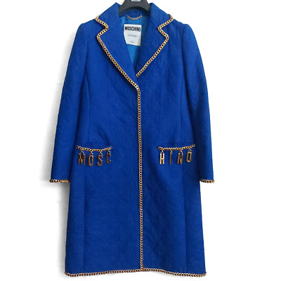 Moschino Couture Royal Blue Coat with Gold Logo by Jeremy Scott