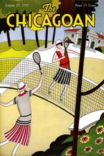 Chicago Illinois 1927 Girls Ladies Playing tennis Vintage Poster Repro FREE SH