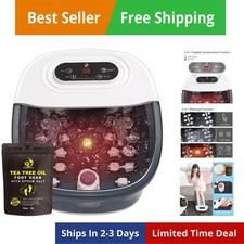 Foot Spa Bath Massager with Heat Bubbles and Vibration Massage and Jets, 16 O...
