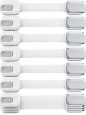Child Safety Strap Locks 10 Pack Baby Locks for Cabinets and Drawers, Toile...