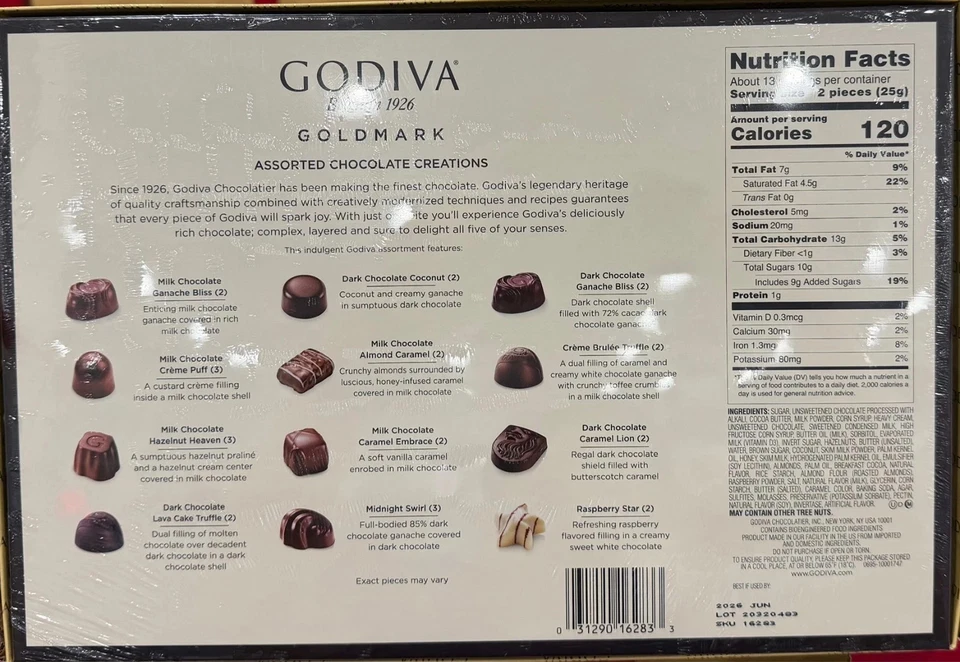 Godiva Goldmark Premium Assortment 27 ChocolateCreations Gift Box 11.3 Oz 4-PACK - Image 3 of 3