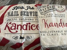 2 Christmas Santa Sack, Personalized Santa Sack Christmas Gift Bag KANDICE