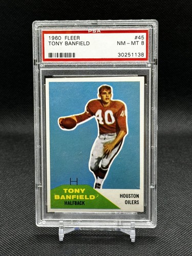 1960 Fleer Football #45 Tony Banfield PSA 8 NM-MT Rookie RC