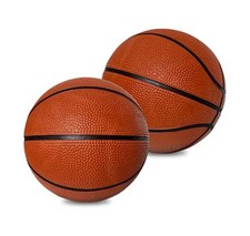 5" Rubber Mini Basketballs 2-Pack - Realistic Bounce and Grip for Indoor