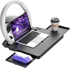 Wide Large Car Steering Wheel Tray, Car Mobile Desk, Cup Holder Tray, Laptop Tab