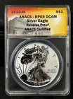 2013 W .999 Silver American Eagle ANACS Reverse PR69 Deep Cameo NICE