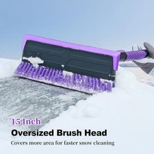 56 Inch Truck Snow Brush and Ice Scraper with Long Handle, Heavy Duty Snow Broom