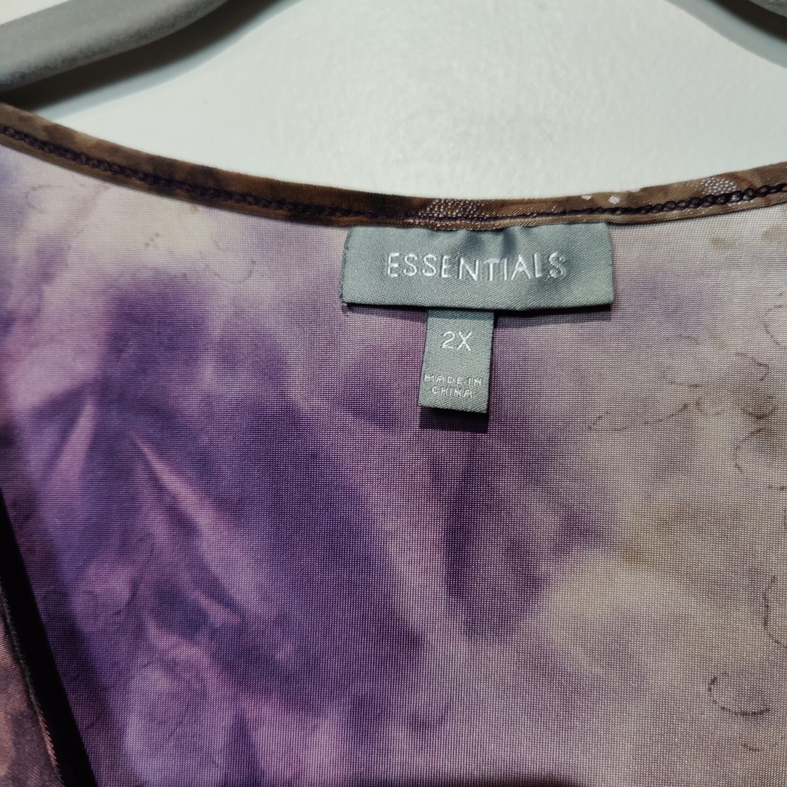 Essentials Plus Sz 2X Beaded Ruffle Fairy Shirt Purple Blouse Top Boho thumbnail 5