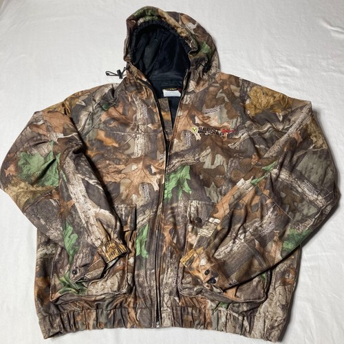 Scent Blocker Plus Frontier Jacket Men's Large Camo Hooded Hunting Real Tree - Picture 2 of 10