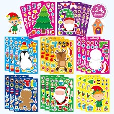 Christmas Stickers for Kids - Xmas Stocking Stuffers, Winter Decorations 24...
