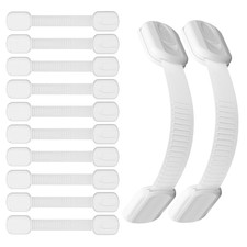Child Safety Strap Locks 12 Pack Child Safety Locks Baby Proofing Drawers Loc...