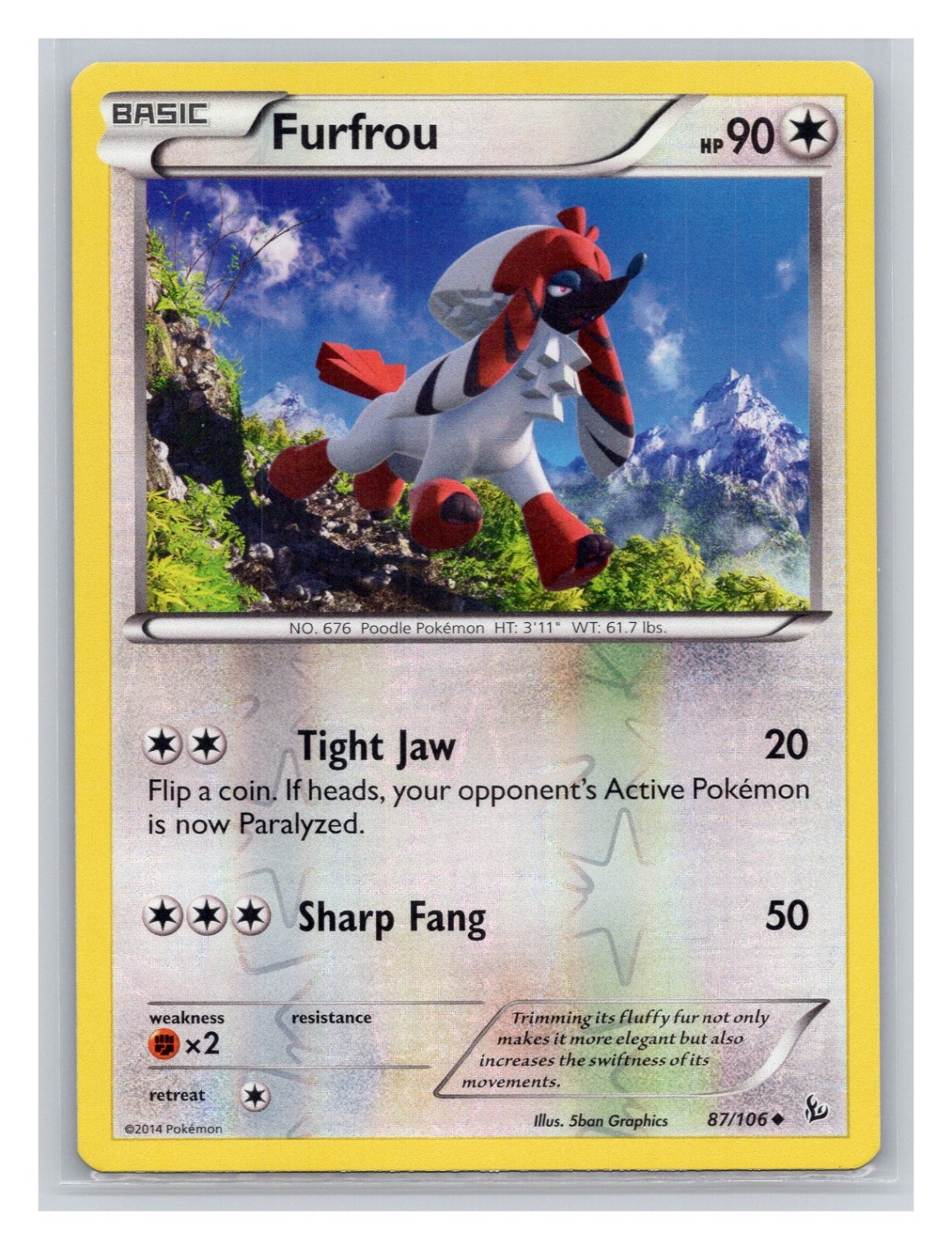 Pokémon TCG Furfrou 87/106 XY - Flashfire Reverse Holo LP