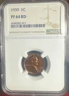 1939 Wheat Penny, NGC PF64 RD