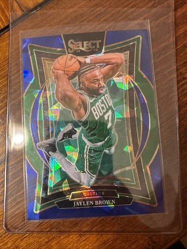 2024-25 Panini Select - Concourse Jaylen Brown #29 Blue Cracked Ice Prizm