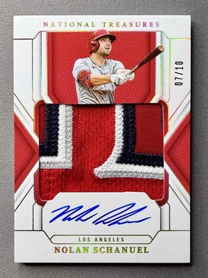 2025 National Treasures Nolan Schanuel 4-Color Patch Autograph HOLO GOLD 07/10