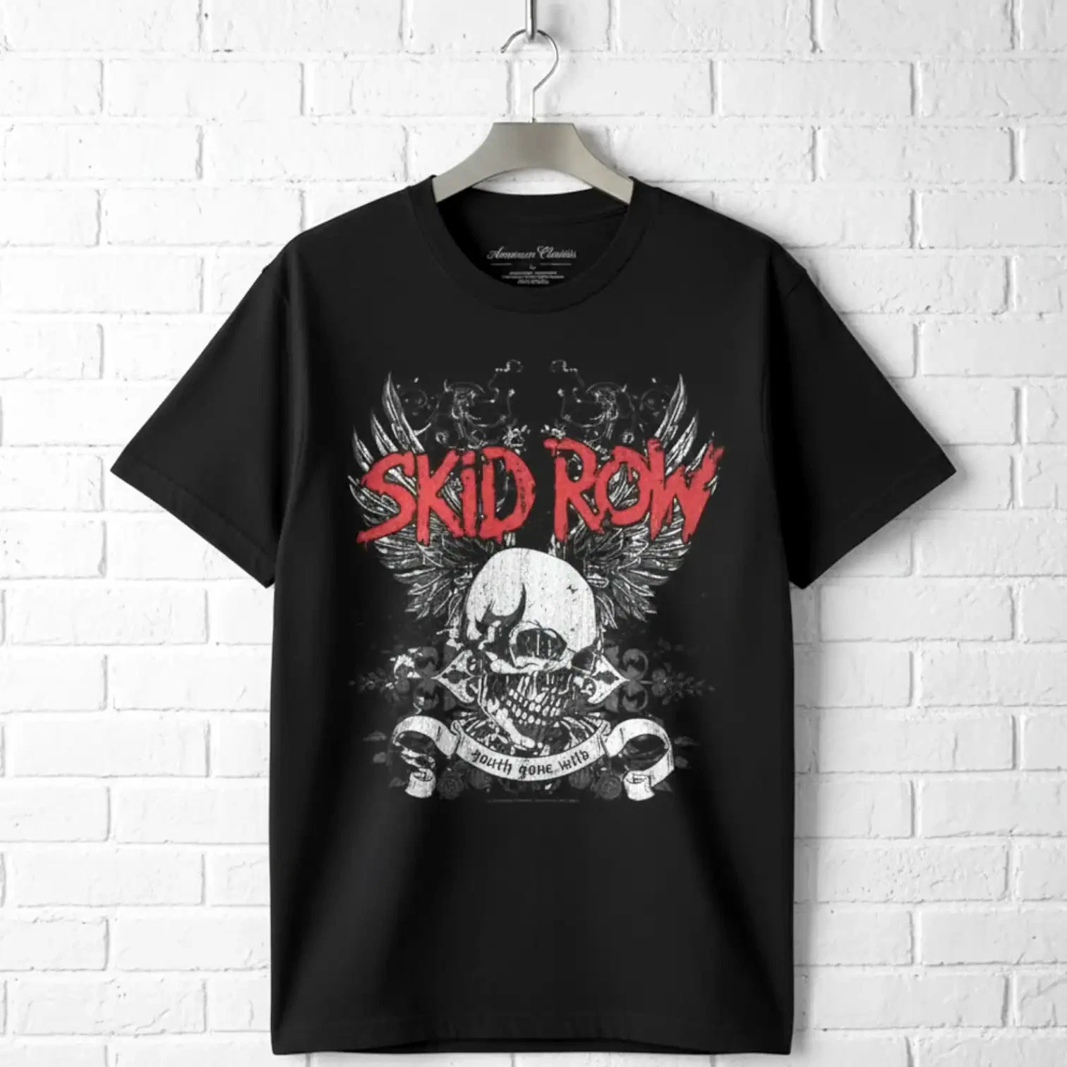 Skid Row Youth Gone Wild Winged Skull Men's T Shirt
