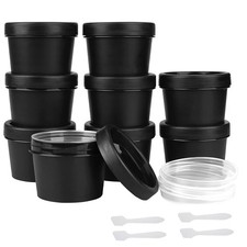 Travel Containers for Toiletries 3.4oz 9 Pack TSA Approved Plastic Cream Jars...