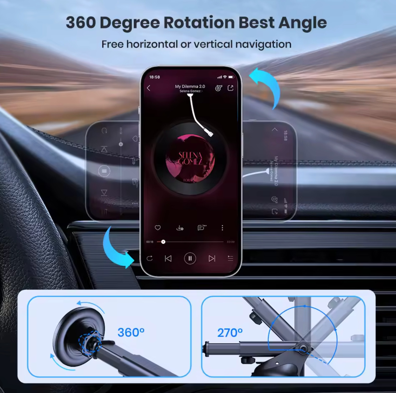 TOPK Magnetic Car Phone Holder Mount,Powerful Magnetism Support Single-Hand Oper