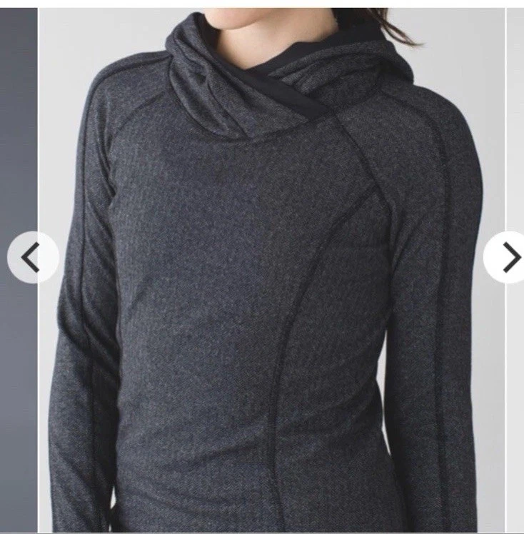 Lululemon Think Fast Hoodie Heathered Herringbone - Women’s Sz 4 Zip Pocket