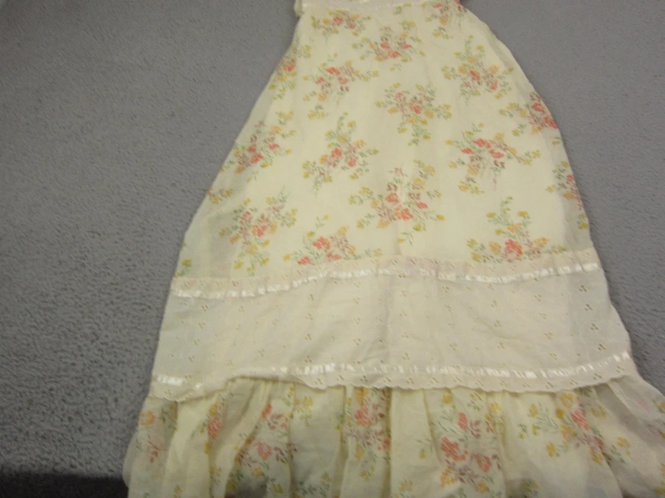 Vestido True Vintage Mujer Extra Pequeño Amarillo Floral Cottagecore Pradera Años 40 50 Foto 3 de 4