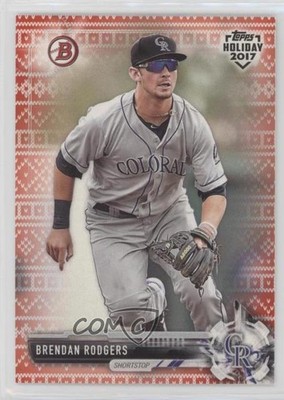 2017 Topps Holiday Bowman Red Holiday Sweater 2/10 Brendan Rodgers #TH-BRO l5w