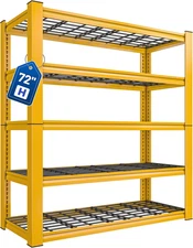72''H Garage Shelving 3010 LBS Storage Shelves Adjustable Metal Shelving 5 Tier 
