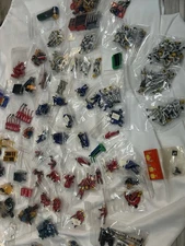 Scalextric 1:32 Pit Crew Figures Silver Red Blue Equipment Snap On Crowd Big Lot