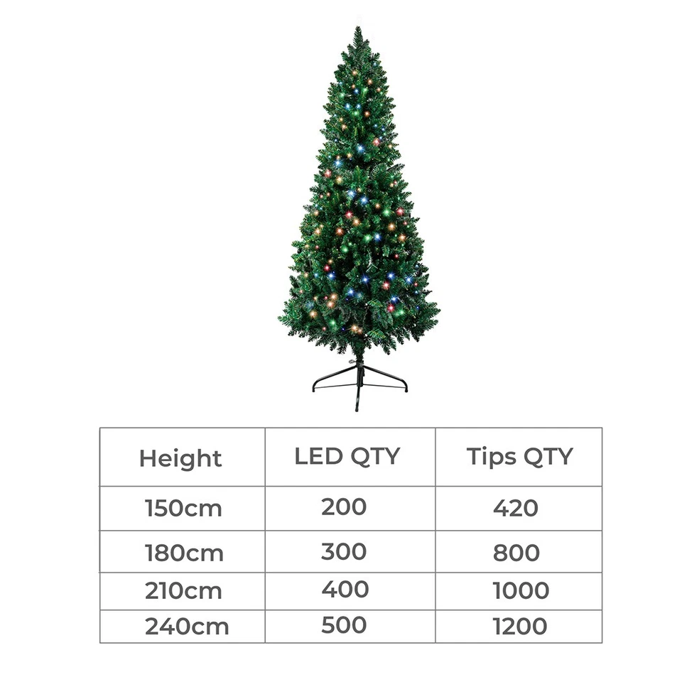 Santaco Slim LED Christmas Trees with Lights 8 Flash Mode 1.5m 1.8m 2.1m 2.4m - image 3 of 4