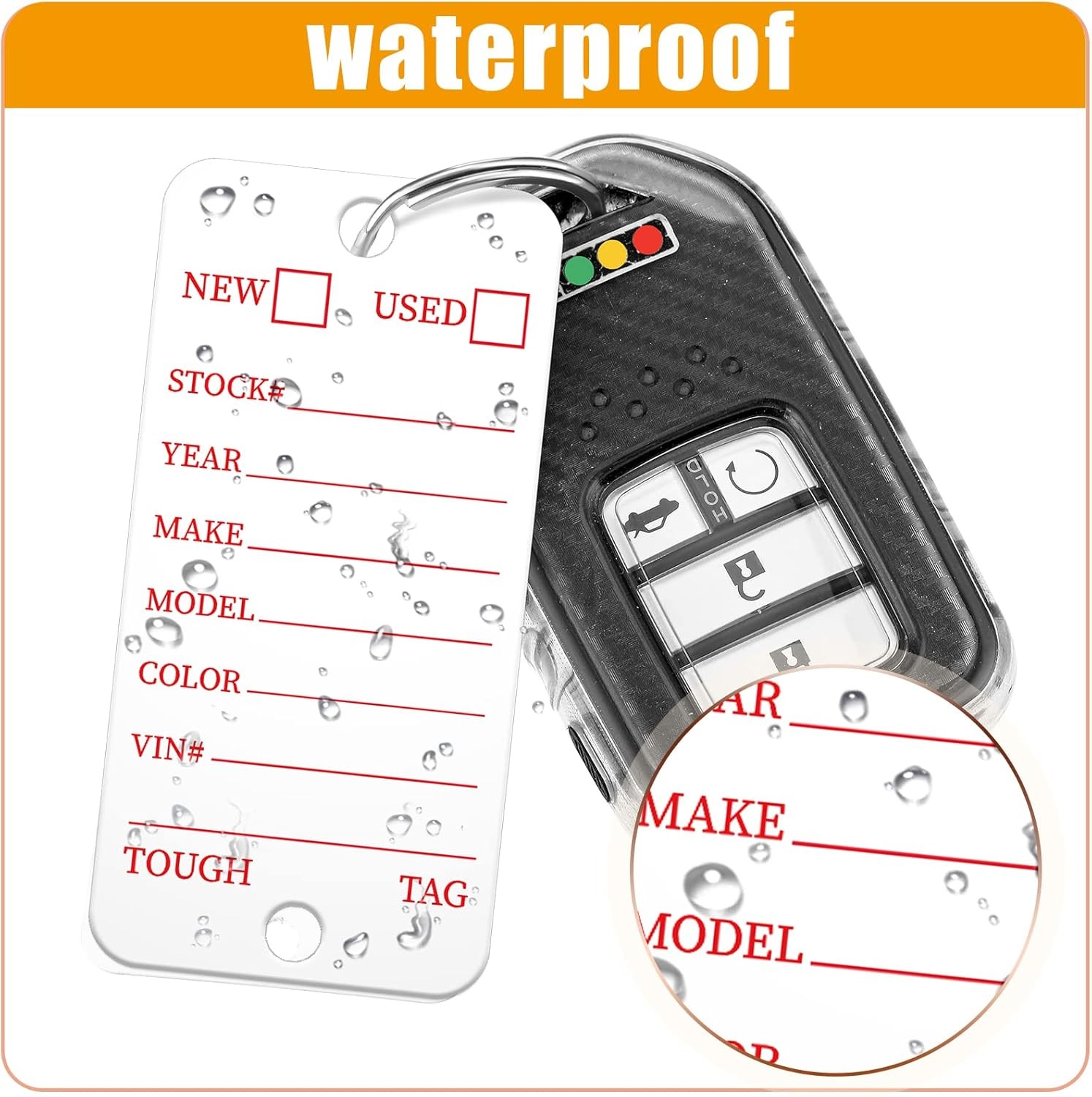 500 Pieces Yexiya Poly Key Tags Plastic Dealership Car Key Tags with Labels