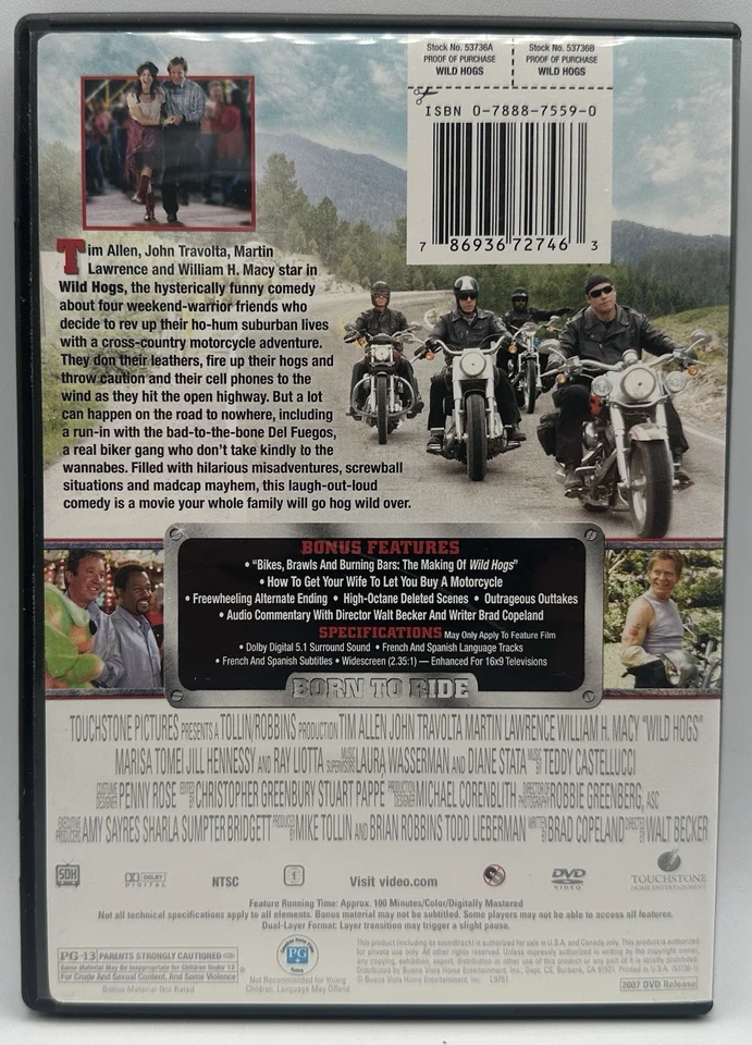 Wild Hogs DVD Widescreen Tim Allen John Travolta Martin Lawrence 2007 - Image 2 of 3