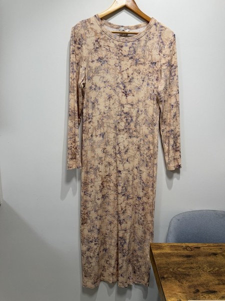 JAG L Tie Dye Ribbed Knit Maxi Long Sleeve Dress