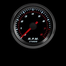 2'' 52mm Smoke Lens Tachometer White LED Light 0-8000 RPM