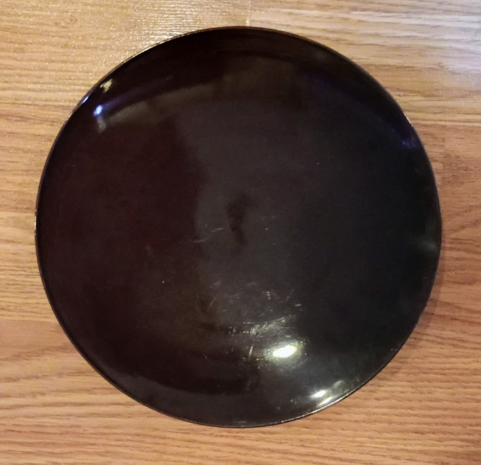 4 Crate & Barrel 11.25" Dinner & 3 Matching 8.5" Salad Plates Mahogany Brown - Image 2 of 4