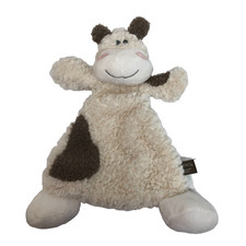 Demdaco Cow Lovey Security Blanket Rattle Plush Gray Cream Soft Comfort