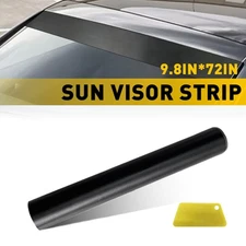 Black Sun Visor Strip Tint Films Car Front Windshield UV Shade Auto Accessories