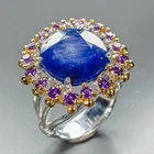 Jewelry gem 8 ct+ Blue Sapphire Ring 925 Sterling Silver Size 7 /R469353
