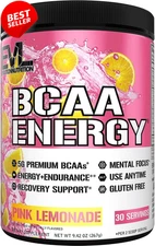 EVL BCAA Powder Energy Pre Workout Muscle Recovery Endurance Pink Lemonade US