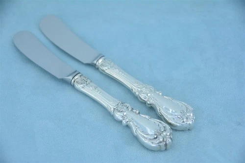 2 Reed & Barton Burgundy Sterling 6-1/4" HH Paddle Butter Spreader No Mono